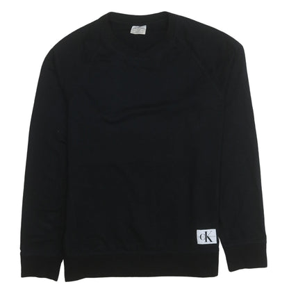 Calvin Klein Men’s Black Crew Neck Cotton Sweatshirt M