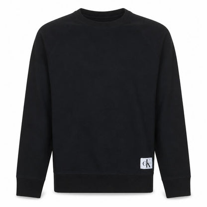 Front view of Calvin Klein Men’s Black Crew Neck Cotton Sweatshirt M