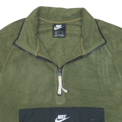 Nike Men's Green 1/2 Zip Fleece Sweatshirt Size M
