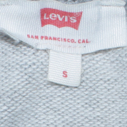 Levi's Men's Grey Pullover Hoodie Small Logo Fleece Sweatshirt