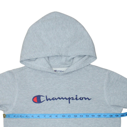 Champion Men's Grey XL Pullover Hoodie Embroidered Logo Fleece