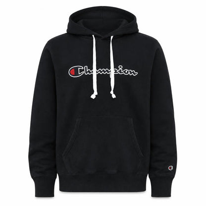 Champion Men’s Black Large Pullover Hoodie with Logo Embroidery