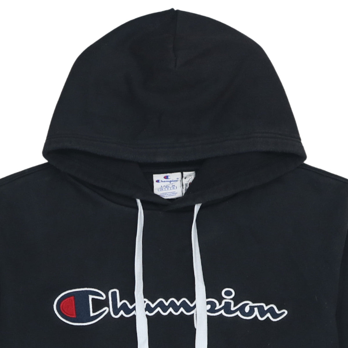 Champion Men’s Black Large Pullover Hoodie with Logo Embroidery