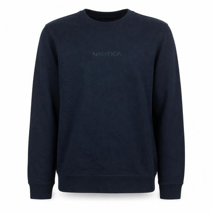 Nautica Men's Blue Crew Neck Logo Pullover Sweatshirt Size M