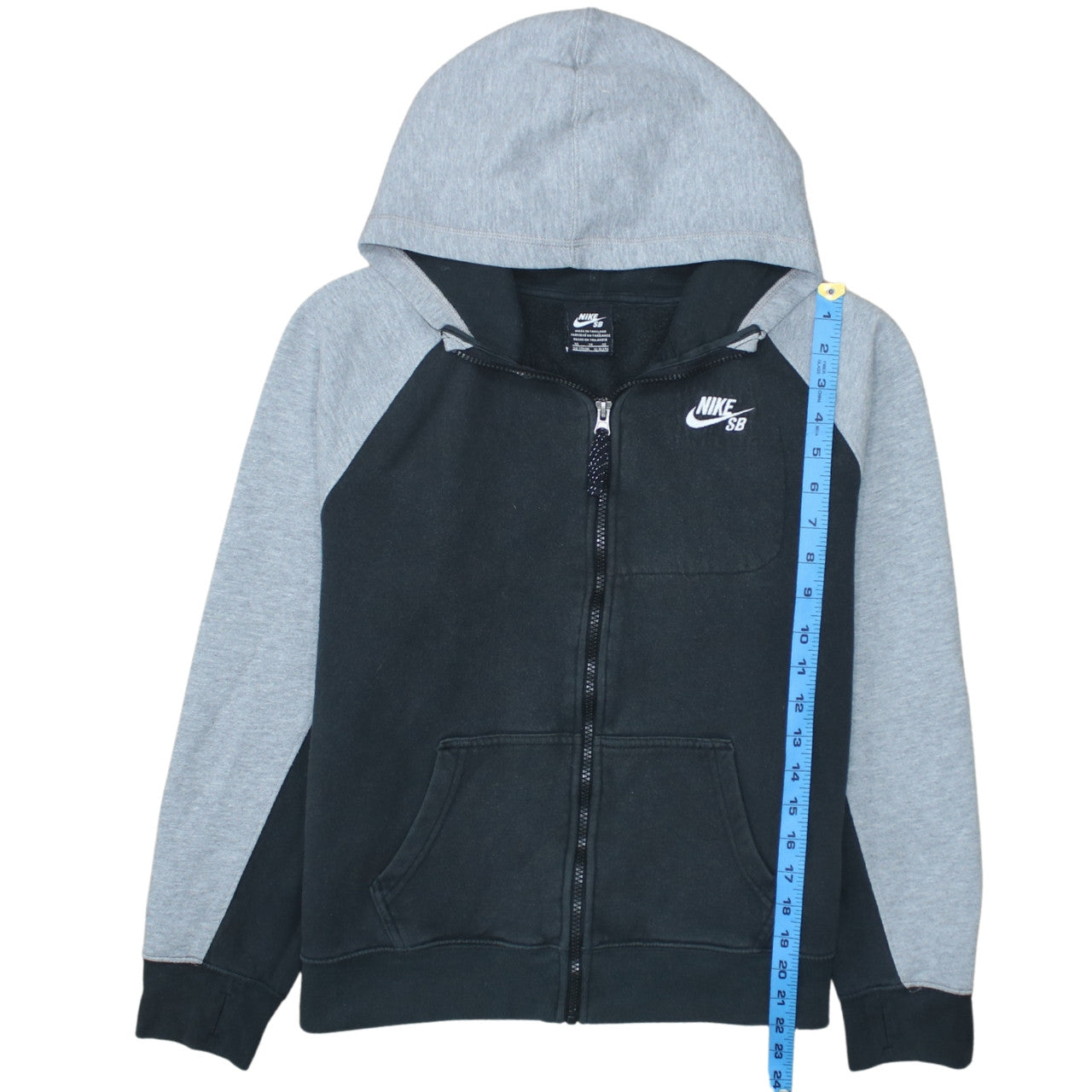 Nike SB Boys Black Grey Full Zip Hoodie Sweatshirt XL 13-15 Yrs