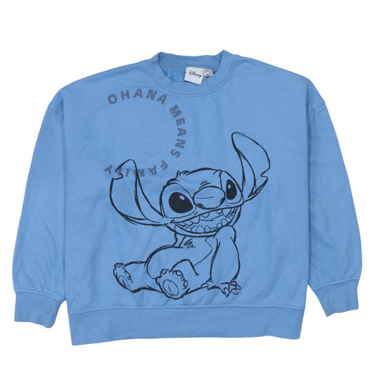 Disney Women Blue Stitch Ohana Means Family Pullover Sweatshirt Size 18/20