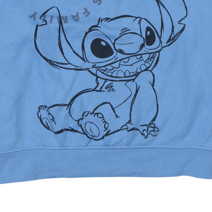 Disney Women Blue Stitch Ohana Means Family Pullover Sweatshirt Size 18/20