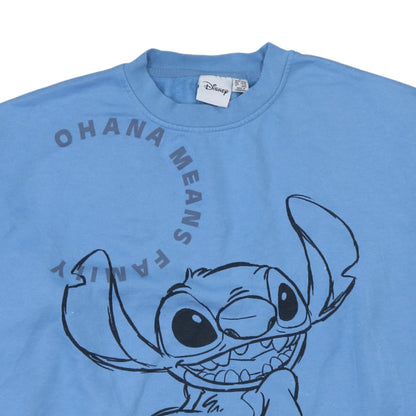 Disney Women Blue Stitch Ohana Means Family Pullover Sweatshirt Size 18/20