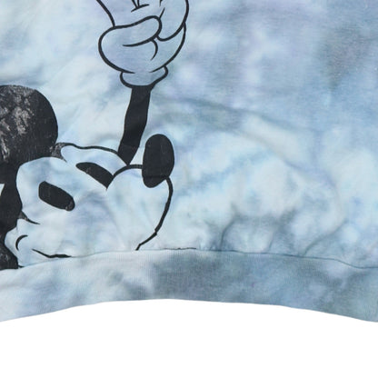Disney Women Blue Tie-Dye Mickey Mouse Pullover Sweatshirt Size S