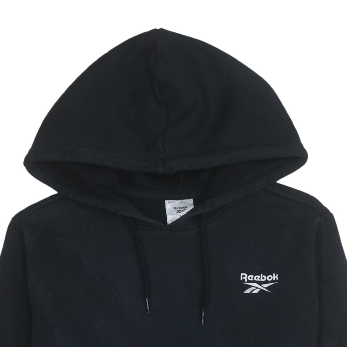 Reebok Men’s Black Pullover Hoodie Fleece Medium Regular Fit