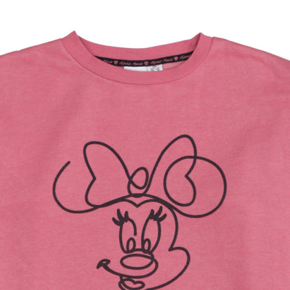 Disney Minnie Mouse Pink Sweatshirt Women 2XS Crew Neck Graphic Print