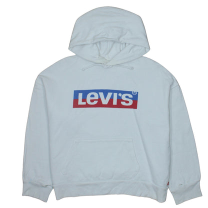 Levi's Men's White XS Pullover Hoodie Graphic Logo Sweatshirt
