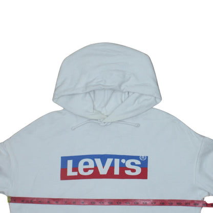Levi's Men's White XS Pullover Hoodie Graphic Logo Sweatshirt