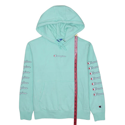 Champion Womens Mint Green XS Pullover Hoodie Cotton Logo Print