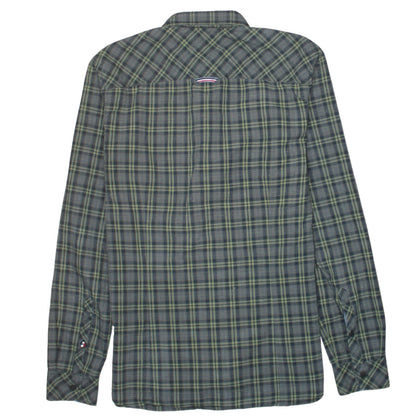 Tommy Hilfiger Denim Men's Green Slim Fit Plaid Button-Up Shirt M
