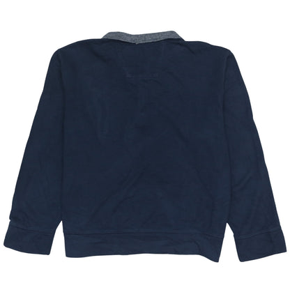 Nautica Men’s Blue 1/4 Zip Collared Henley Sweatshirt Size L