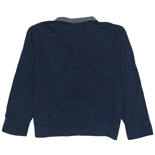 Nautica Men’s Blue 1/4 Zip Collared Henley Sweatshirt Size L