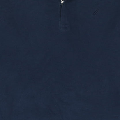 Nautica Men’s Blue 1/4 Zip Collared Henley Sweatshirt Size L