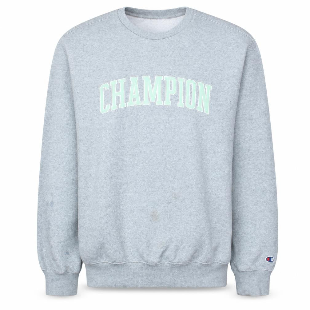Champion Mens Grey XL Pullover Crew Neck Logo Sweatshirt
