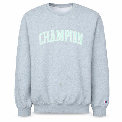 Champion Mens Grey XL Pullover Crew Neck Logo Sweatshirt