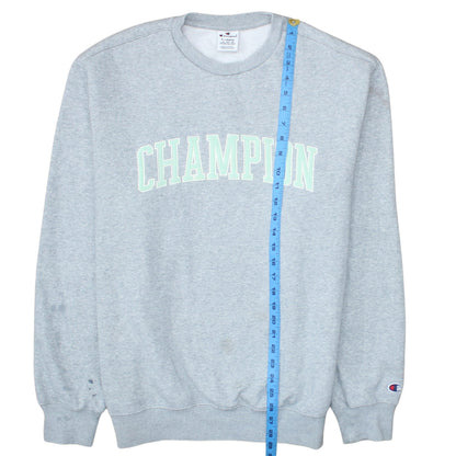 Champion Mens Grey XL Pullover Crew Neck Logo Sweatshirt