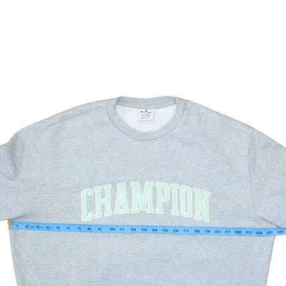 Champion Mens Grey XL Pullover Crew Neck Logo Sweatshirt