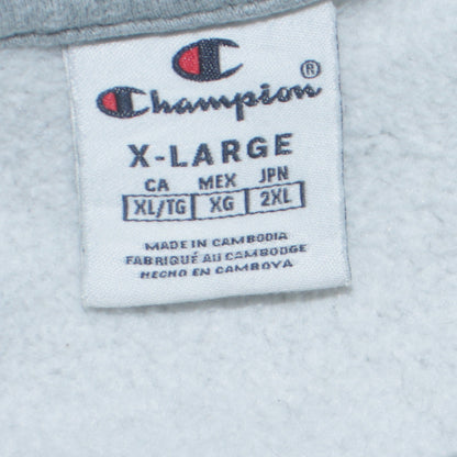 Champion Mens Grey XL Pullover Crew Neck Logo Sweatshirt