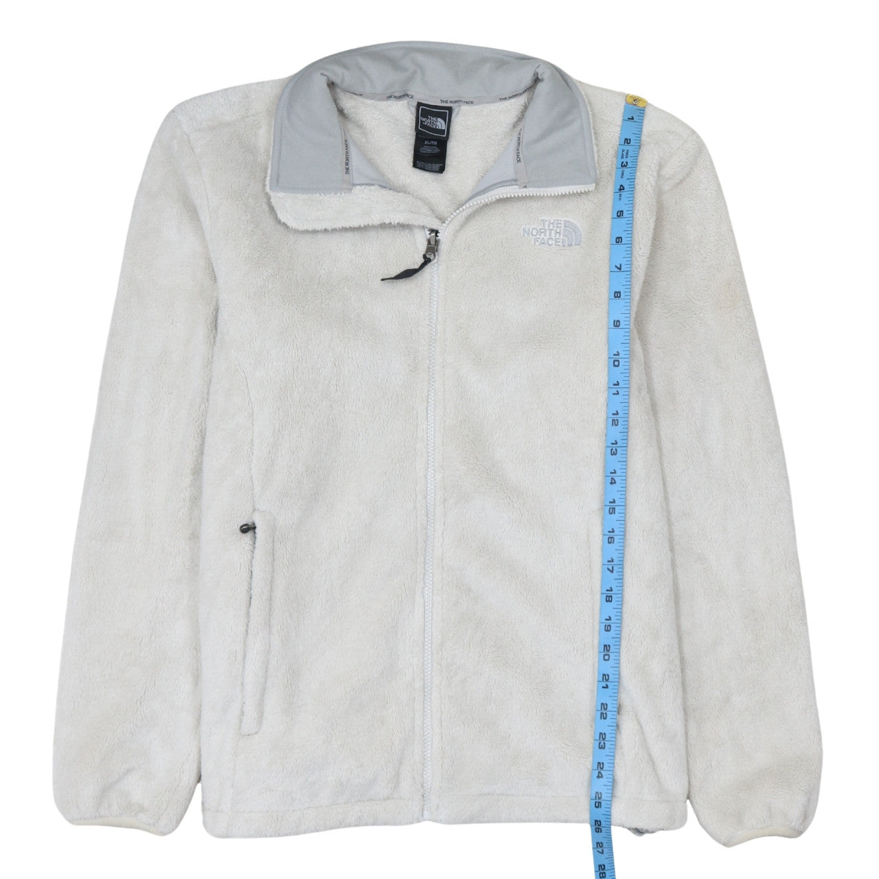 The North Face Women's Beige Fleece Full Zip Hoodie XL Polyester
