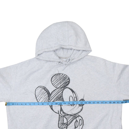 Disney Women Grey Mickey Mouse Pullover Hoodie 2XL Relaxed Fit