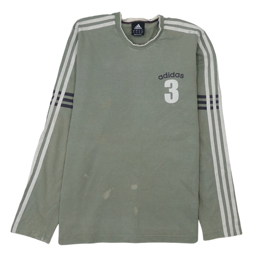 Adidas Men's Khaki Long Sleeve Crew Neck T-Shirt Size M Sports Style