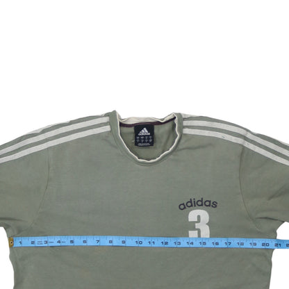 Adidas Men's Khaki Long Sleeve Crew Neck T-Shirt Size M Sports Style