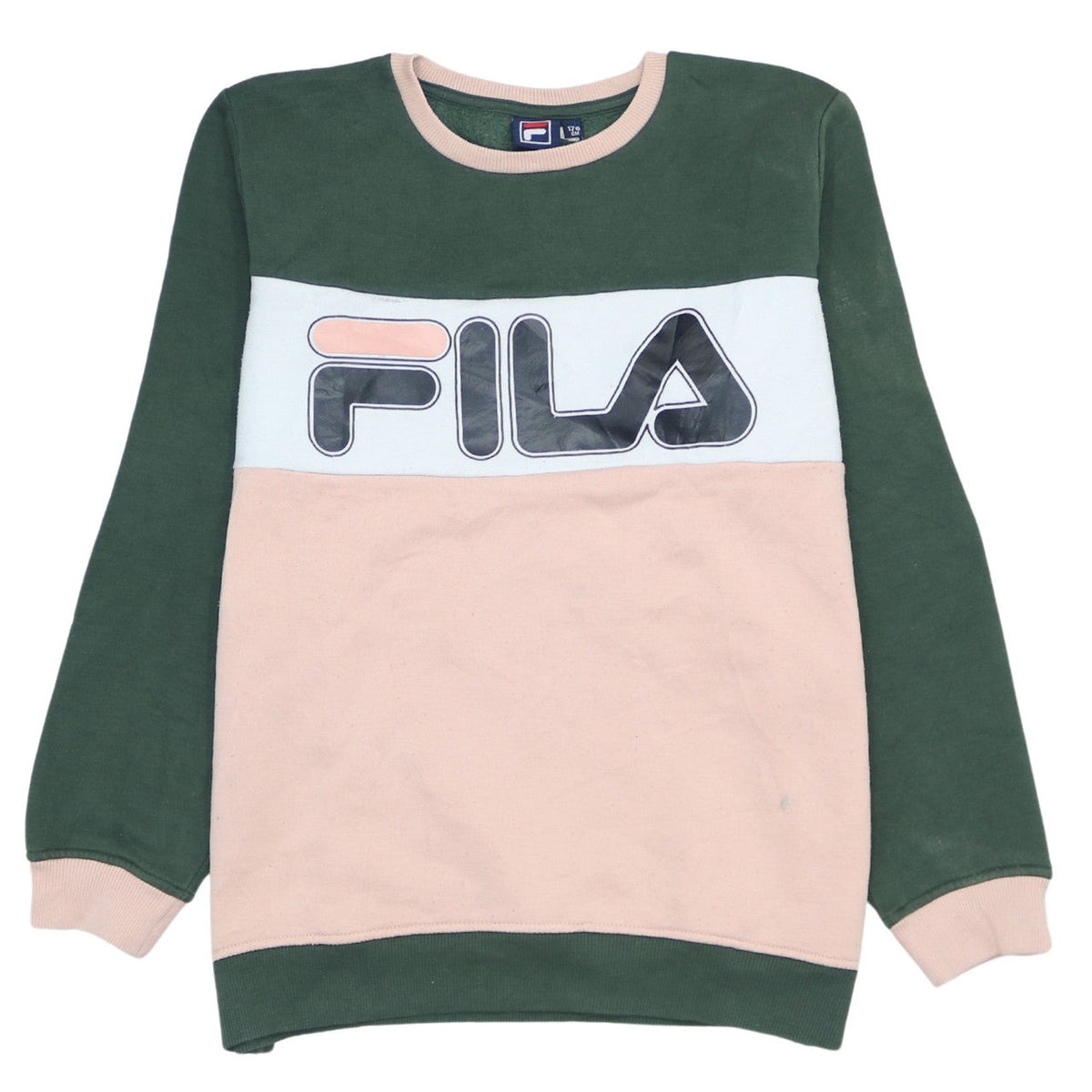 Additional front view of Fila unisex kids multicoloured pullover sweatshirt size 176cm logo crew neck