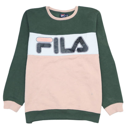 Additional front view of Fila unisex kids multicoloured pullover sweatshirt size 176cm logo crew neck