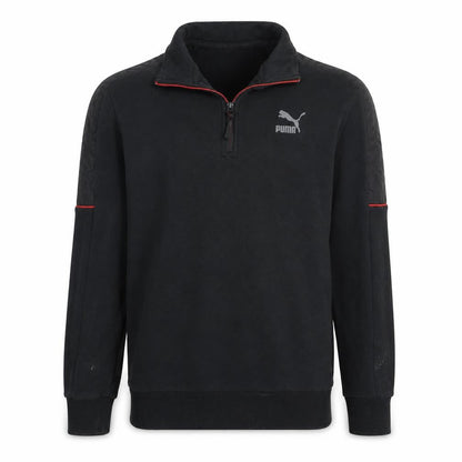 Puma Men's Black 1/4 Zip Sports Sweatshirt Size S
