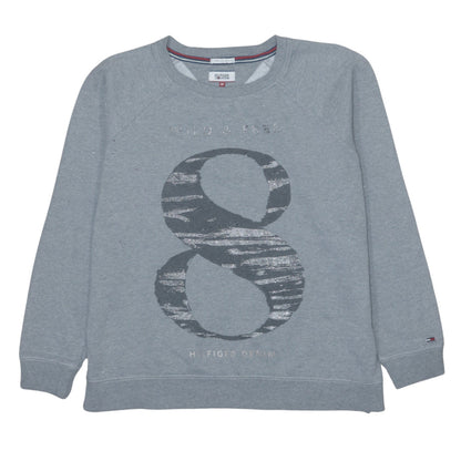 Hilfiger Denim Men's Grey Medium Crew Neck Graphic Sweatshirt
