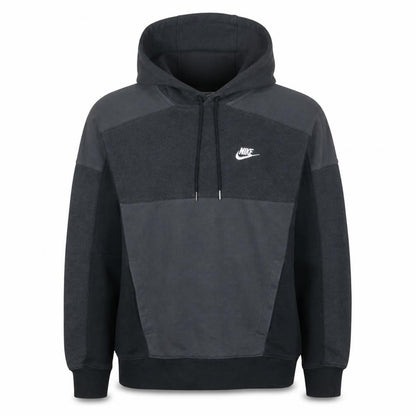 Front view of Nike Men's Grey Pullover Hoodie Small Fleece Logo Sportswear