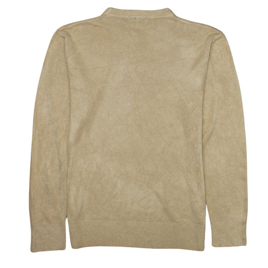 Polo Ralph Lauren Men's Beige Acrylic Crew Neck Jumper Size L