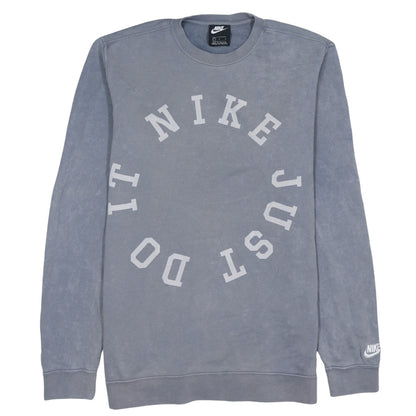 Nike Men's Grey Logo Crew Neck Pullover Sweatshirt Size L