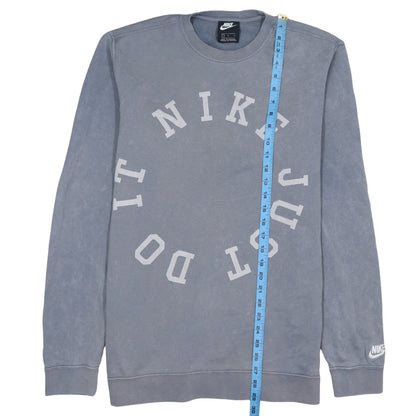 Nike Men's Grey Logo Crew Neck Pullover Sweatshirt Size L