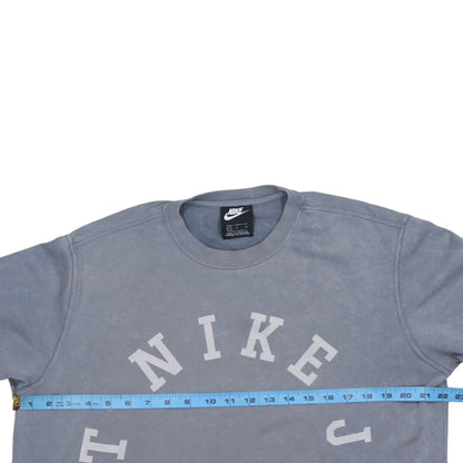 Nike Men's Grey Logo Crew Neck Pullover Sweatshirt Size L