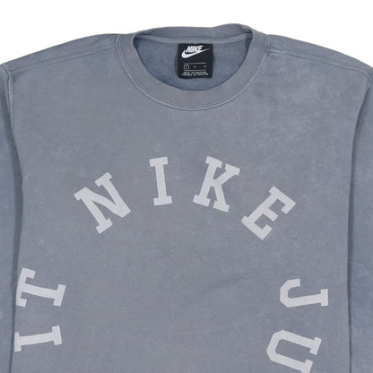 Nike Men's Grey Logo Crew Neck Pullover Sweatshirt Size L