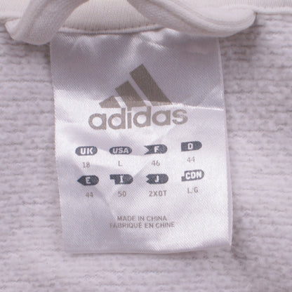 Adidas Womens White Full Zip Sweatshirt Size 18 Lined Hoodie
