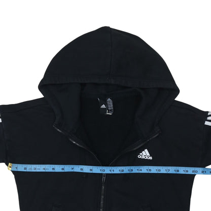 Adidas Women Black Full Zip Hoodie S Hooded Sweatshirt Casual Wear
