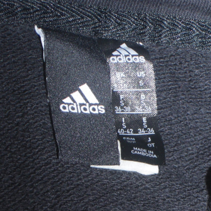 Adidas Women Black Full Zip Hoodie S Hooded Sweatshirt Casual Wear