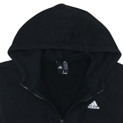 Adidas Women Black Full Zip Hoodie S Hooded Sweatshirt Casual Wear