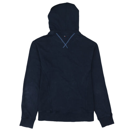 Tommy Hilfiger Men Blue Pullover Hoodie M Embroidered Logo Sports Style