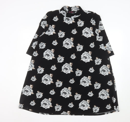 So Fabulous Women’s Black Floral High Neck A-Line Dress Size 22