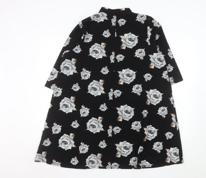 So Fabulous Women’s Black Floral High Neck A-Line Dress Size 22