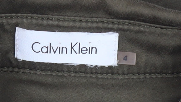 Calvin Klein Women’s Green Shirt Dress Size 8 Belted Sleeveless Casual