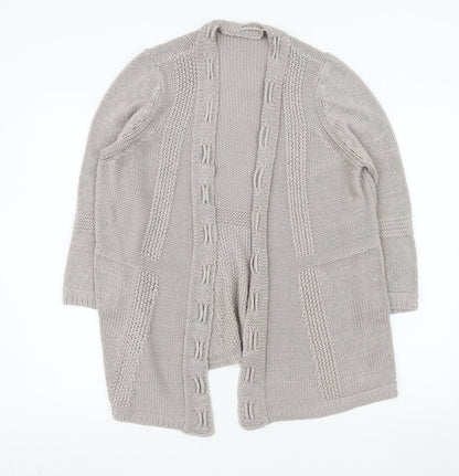 Marks and Spencer Women Beige Size 20 Chunky Knit Open Cardigan